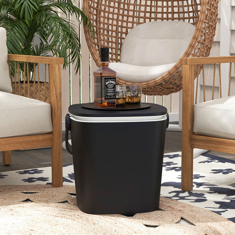 Load image into Gallery viewer, 3-in-1 Portable Cooler Bar Table with Bottle Opener and Lift Top Lid for Camping Poolside
