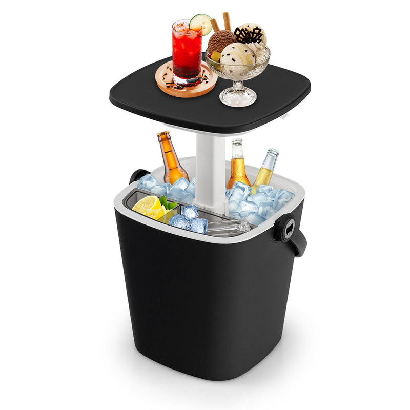 Load image into Gallery viewer, 3-in-1 Portable Cooler Bar Table with Bottle Opener and Lift Top Lid for Camping Poolside
