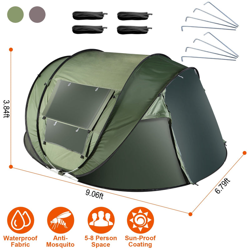 Load image into Gallery viewer, 3-4 Person Pop Up Tent Automatic Setup Camping Tent Waterproof Instant Setup Tent with 2 Mosquito Net Windows Carrying Bag for Hiking Climbing Adventu
