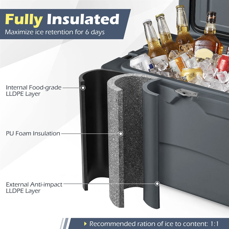 Load image into Gallery viewer, 45 Quart Portable Hard Cooler Insulated Ice Chest Keeps Cool for up to 6 Days
