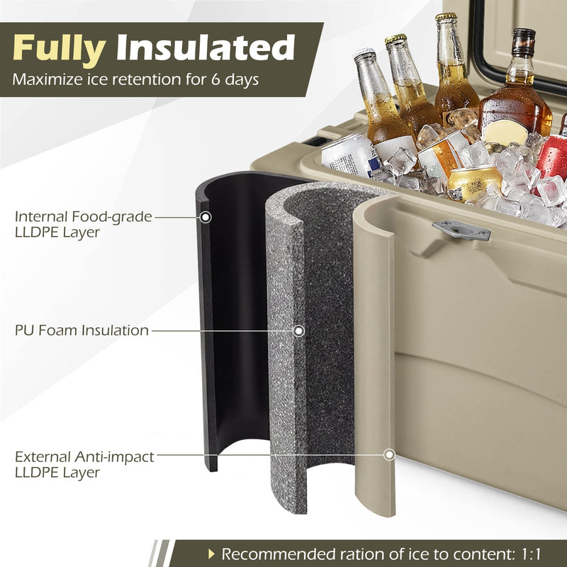 Load image into Gallery viewer, 45 Quart Portable Hard Cooler Insulated Ice Chest Keeps Cool for up to 6 Days
