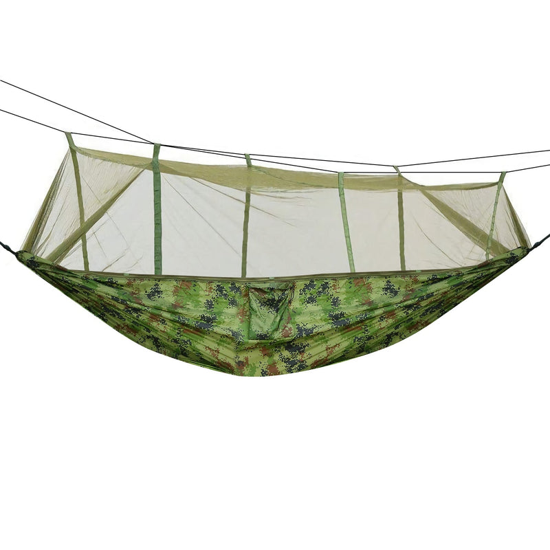 Load image into Gallery viewer, 600lbs Load 2 Persons Hammock w/Mosquito Net Outdoor Hiking Camping Hommock Portable Nylon Swing Hanging Bed w/ Strap Hook Carry Bag
