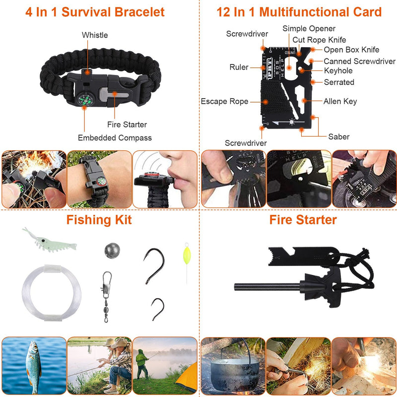 Load image into Gallery viewer, 125Pcs Survival Kits Professional Emergency Survival Gear Tactical First Aid Kit Supplies for Outdoor Adventure Camping Hiking Hunting
