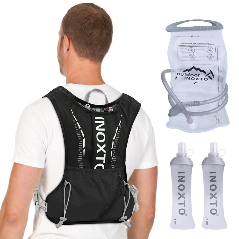 Load image into Gallery viewer, Sport Hydration Vest Running Backpack with 15oz 50oz Water Bladder Adjustable Strap Storage Bag for Trail Running Marathon Race Hiking
