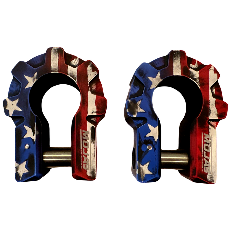 Load image into Gallery viewer, American Flag - 3/4'' Extreme duty Aluminum Shackle set (9T) - (LIFE TIME WARRANTY*)
