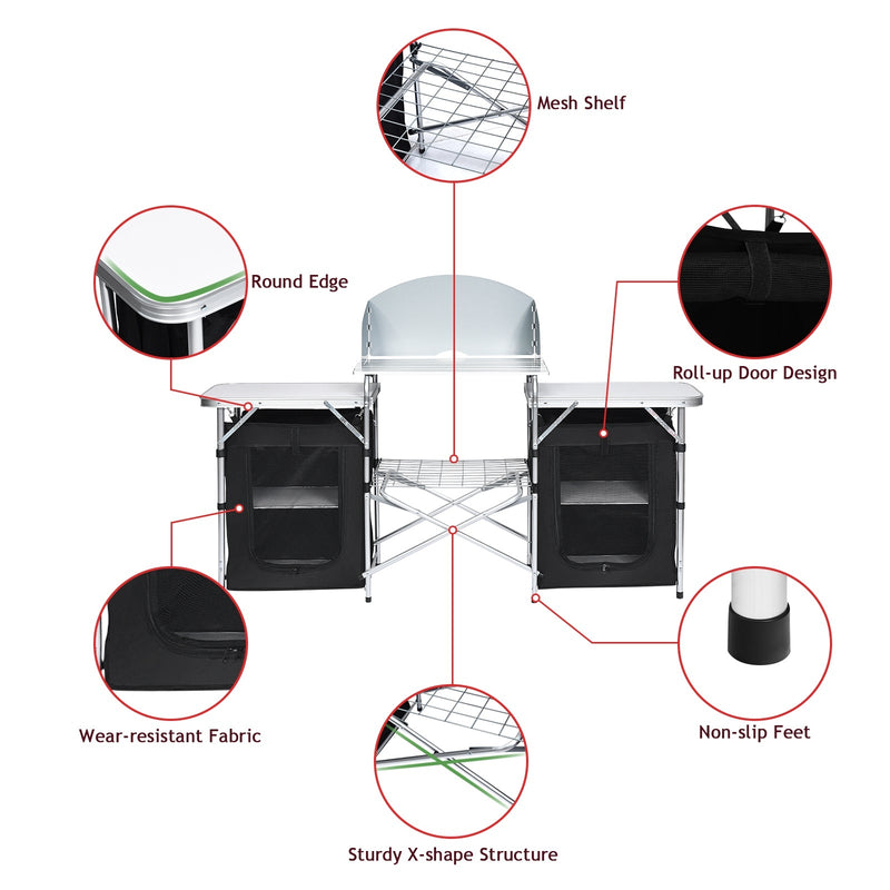 Load image into Gallery viewer, Folding Camping Table with Storage Organizer
