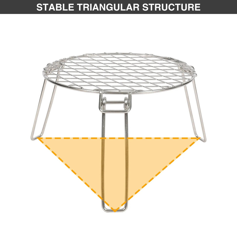 Load image into Gallery viewer, Portable Round Campfire Grill Grate with Foldable Legs, 12”
