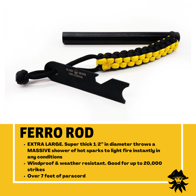 Load image into Gallery viewer, Black Beards Ferro Rod Fire Starter
