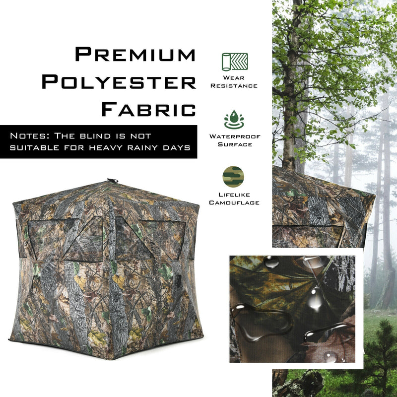 Load image into Gallery viewer, 3 Person Portable Pop-Up Ground Hunting Blind with Tie-downs
