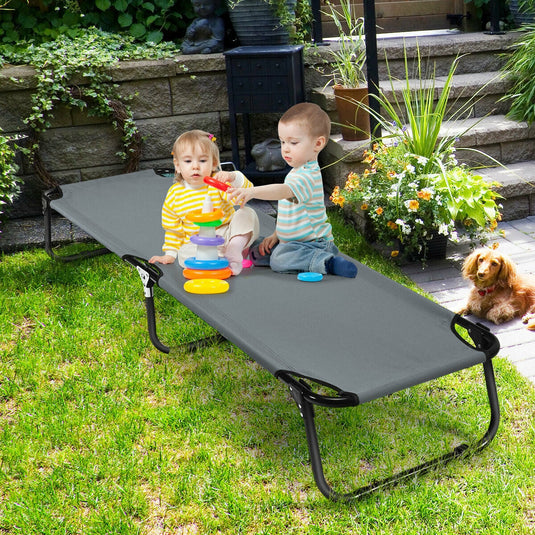 Outdoor Folding Camping Bed for Sleeping Hiking Travel-Black