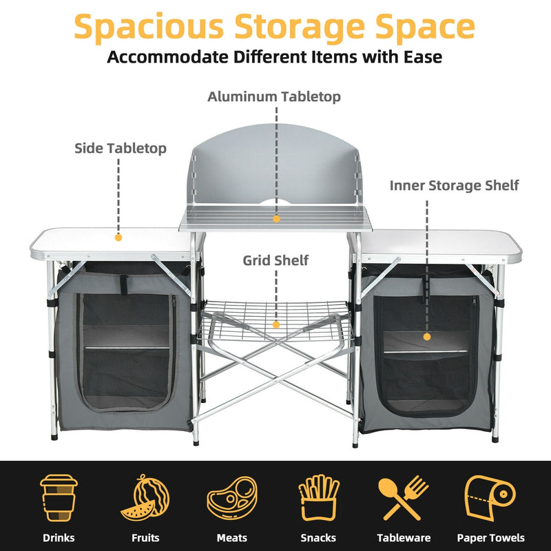 Load image into Gallery viewer, Folding Camping Table with Storage Organizer

