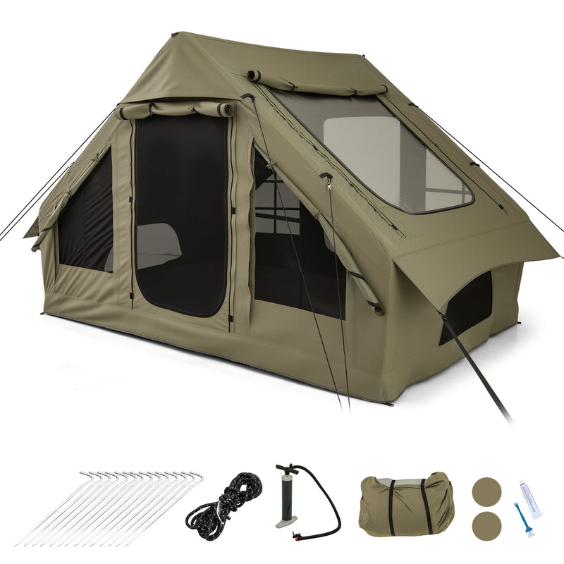 Load image into Gallery viewer, 4-6 People Inflatable Camping Tent with 4 Mesh Screen Windows and 2 Doors
