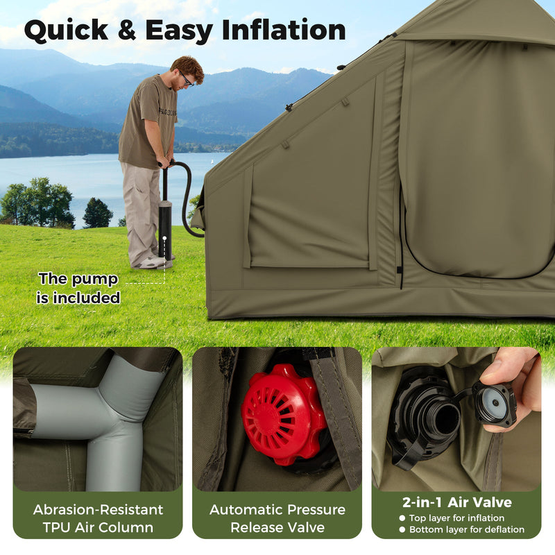Load image into Gallery viewer, 4-6 People Inflatable Camping Tent with 4 Mesh Screen Windows and 2 Doors
