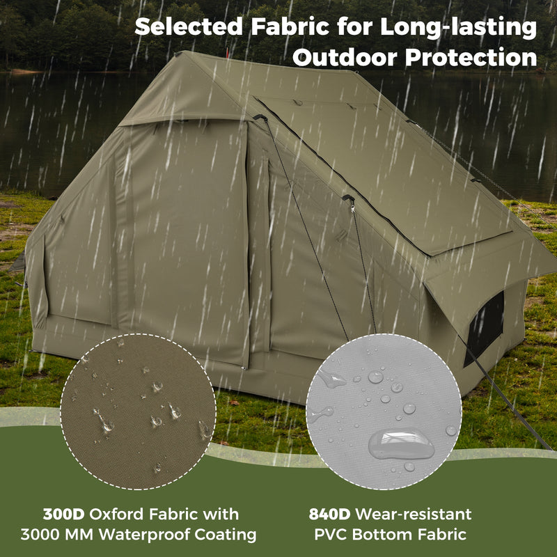 Load image into Gallery viewer, 4-6 People Inflatable Camping Tent with 4 Mesh Screen Windows and 2 Doors
