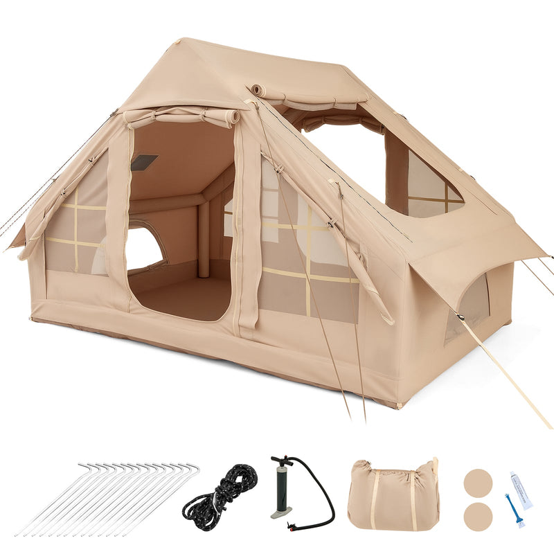 Load image into Gallery viewer, 4-6 People Inflatable Camping Tent with 4 Mesh Screen Windows and 2 Doors
