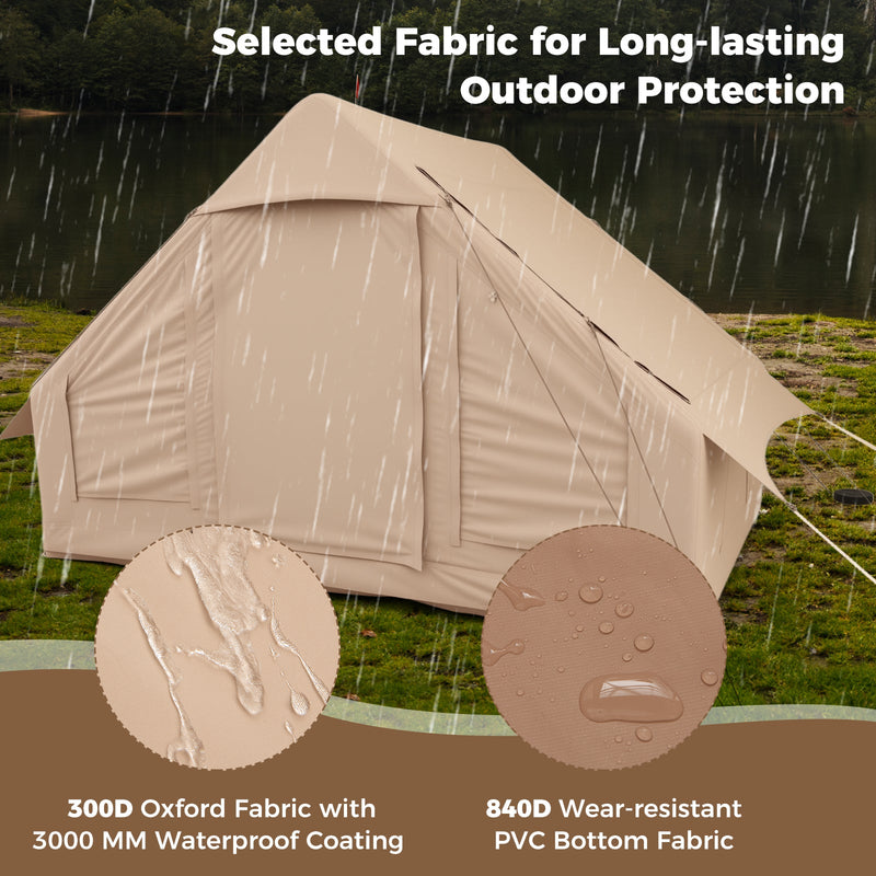 Load image into Gallery viewer, 4-6 People Inflatable Camping Tent with 4 Mesh Screen Windows and 2 Doors
