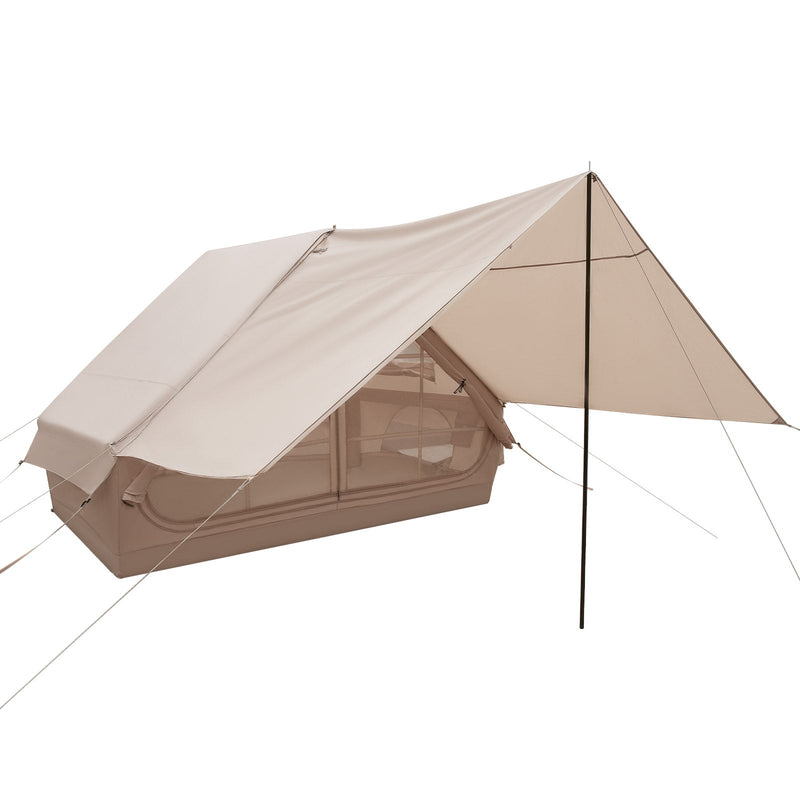Load image into Gallery viewer, 4-6 People Inflatable Camping Tent with Porch and Carrying Bag-Beige

