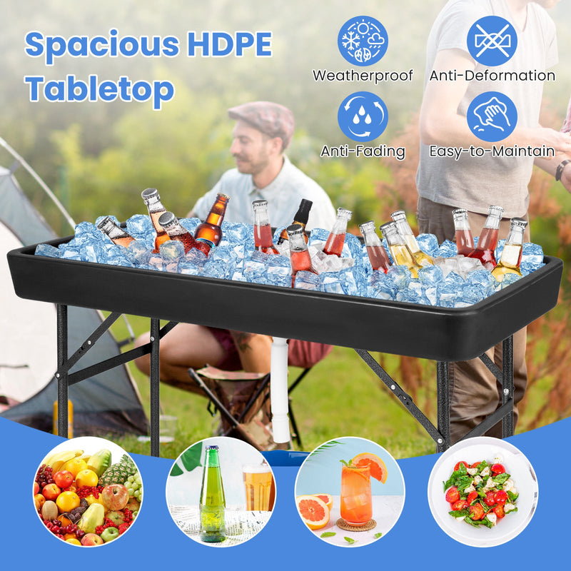 Load image into Gallery viewer, 4 Feet Plastic Party Ice Folding Table with Matching Skirt
