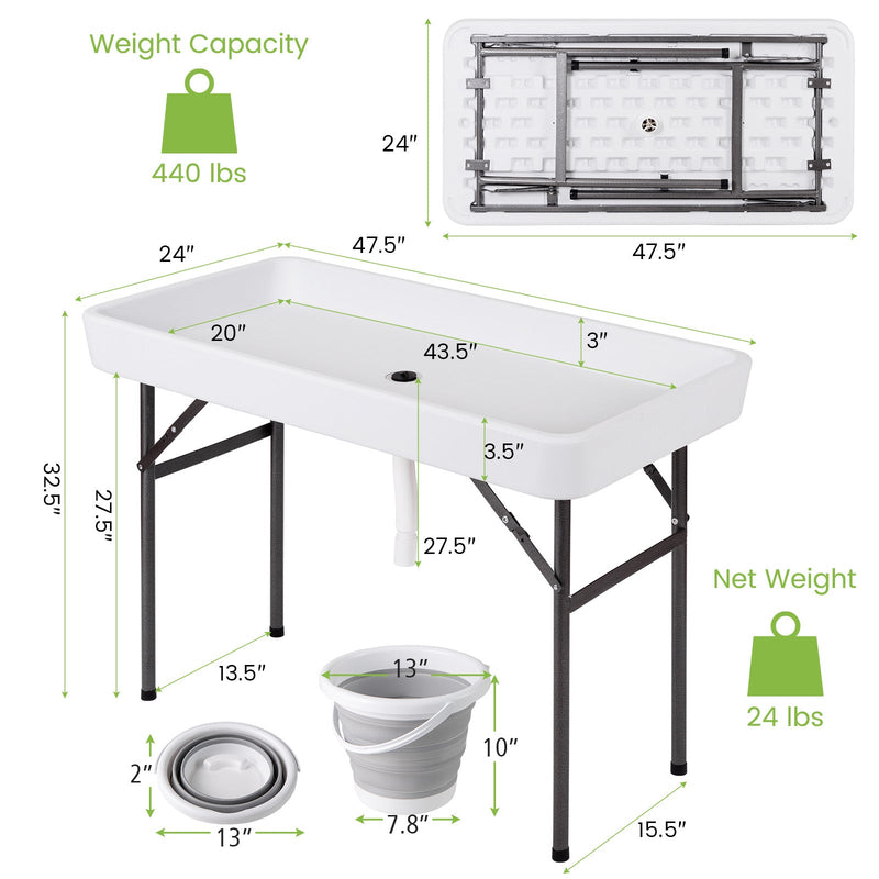 Load image into Gallery viewer, 4 Feet Plastic Party Ice Folding Table with Matching Skirt
