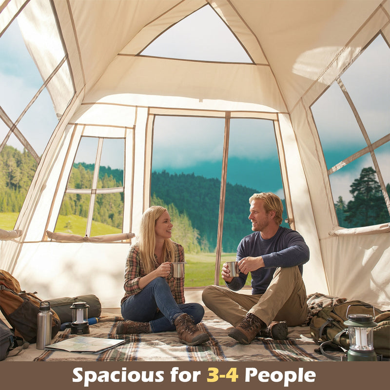 Load image into Gallery viewer, 4 Person Camping Tent Portable Automatic Easy Setup with Rainfly and 2 Doors
