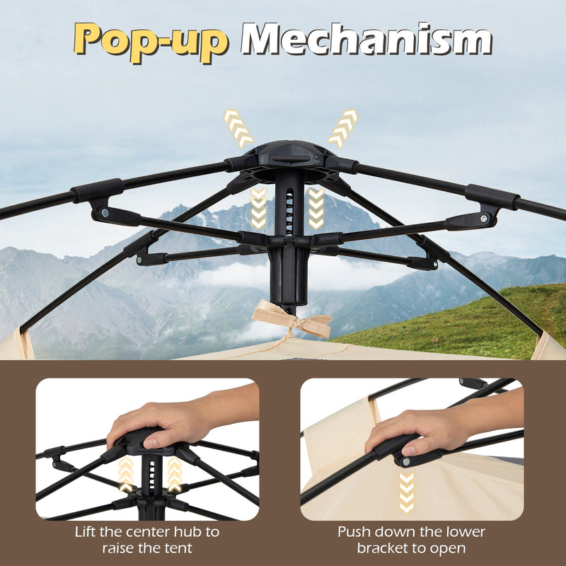 Load image into Gallery viewer, 4 Person Camping Tent Portable Automatic Easy Setup with Rainfly and 2 Doors
