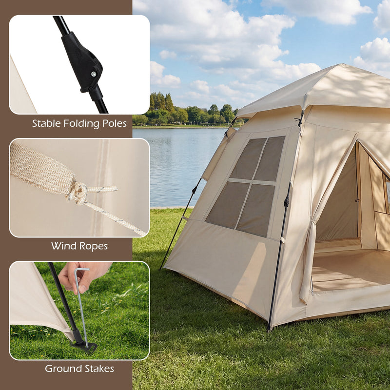 Load image into Gallery viewer, 4 Person Camping Tent Portable Automatic Easy Setup with Rainfly and 2 Doors

