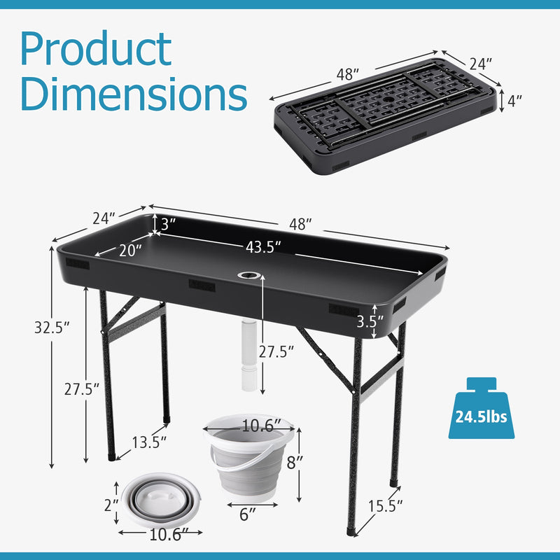 Load image into Gallery viewer, 4 Feet Plastic Party Ice Folding Table with Matching Skirt
