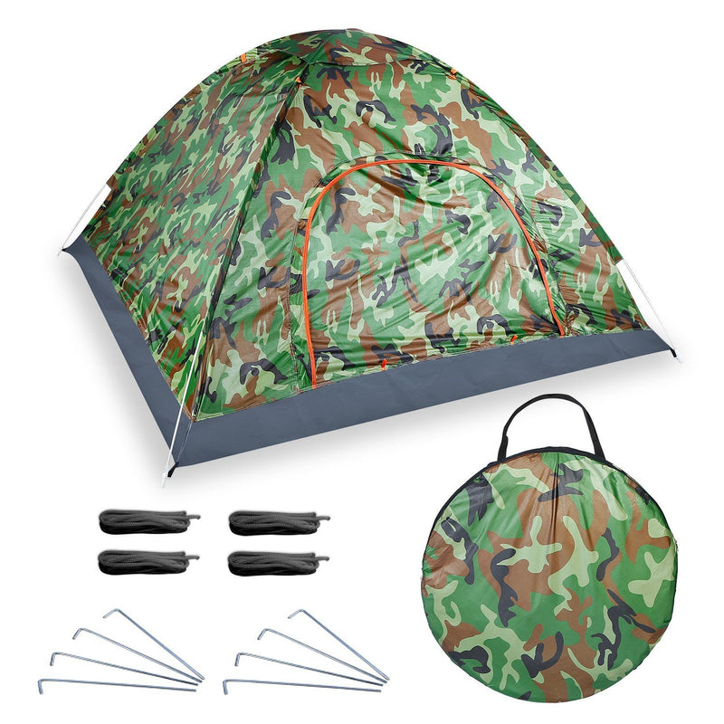 Load image into Gallery viewer, 4 Persons Camping Waterproof Tent Pop Up Tent Instant Setup Tent w/2 Mosquito Net Doors Carrying Bag Folding 4 Seasons for Hiking Climbing Adventure F
