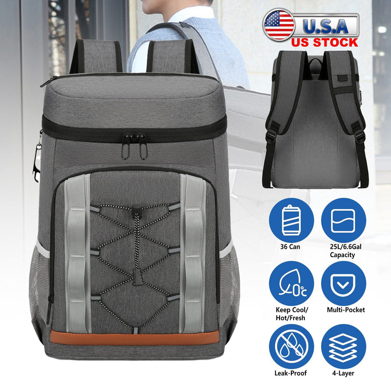 Load image into Gallery viewer, Cooler Backpack 36 Can Leakproof Insulated Cooler Backpack with 25L/6.6Gal for Picnic Camping Beach Hiking Fishing Travel
