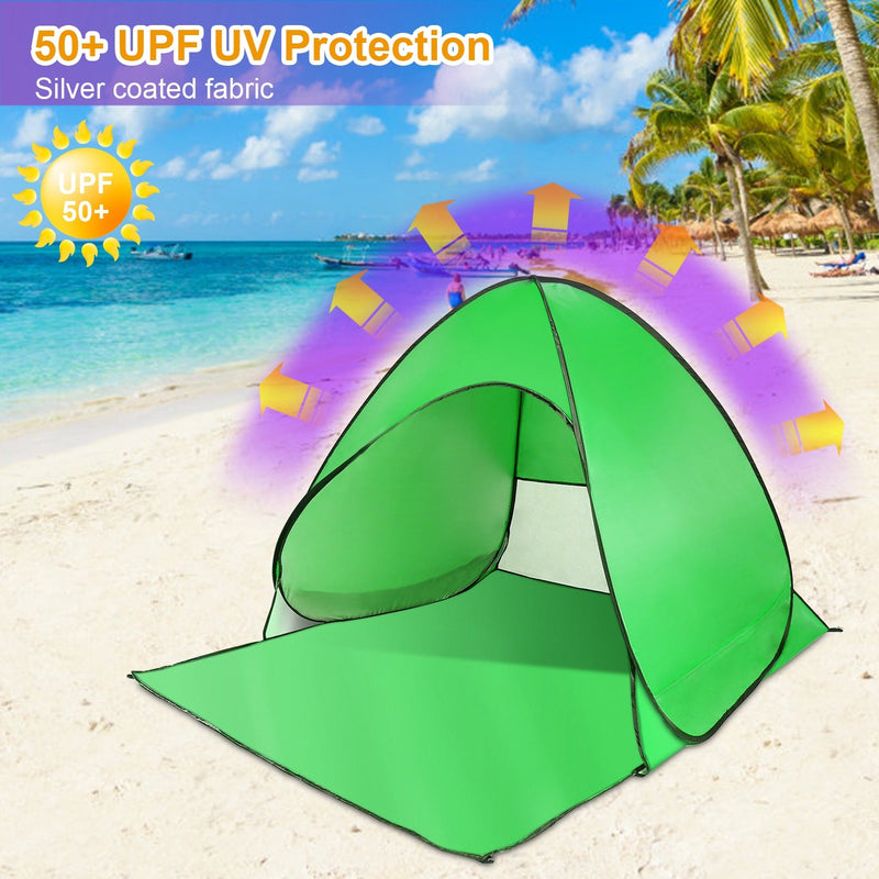 Load image into Gallery viewer, Pop Up Beach Tent Sun Shade Shelter Anti-UV Automatic Waterproof Tent Canopy for 2/3 Man w/ Net Window Storage Bag for Outdoor Beach Camping Fishing P
