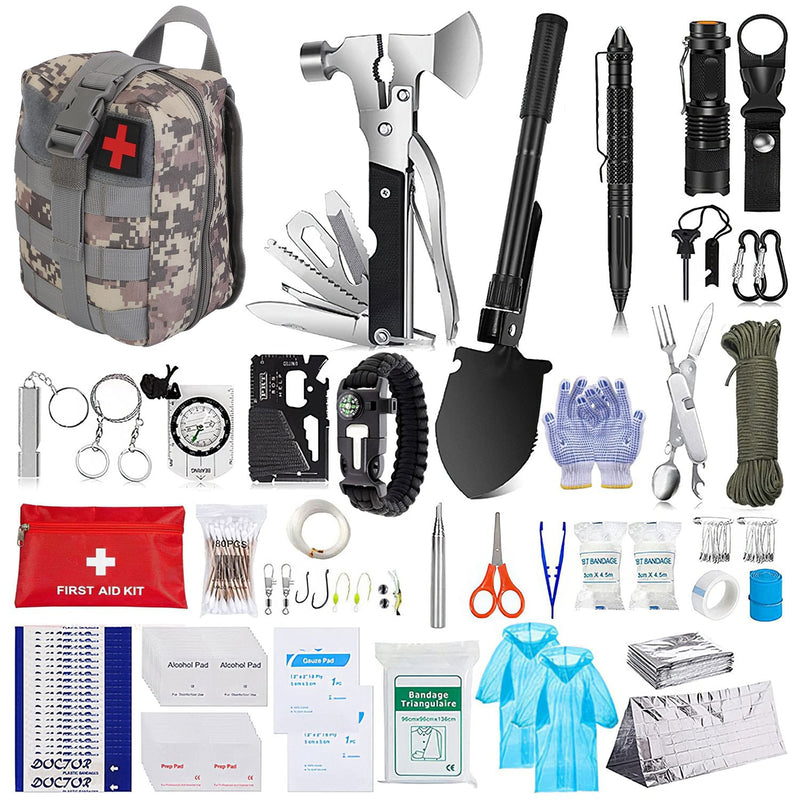Load image into Gallery viewer, 125Pcs Survival Kits Professional Emergency Survival Gear Tactical First Aid Kit Supplies for Outdoor Adventure Camping Hiking Hunting
