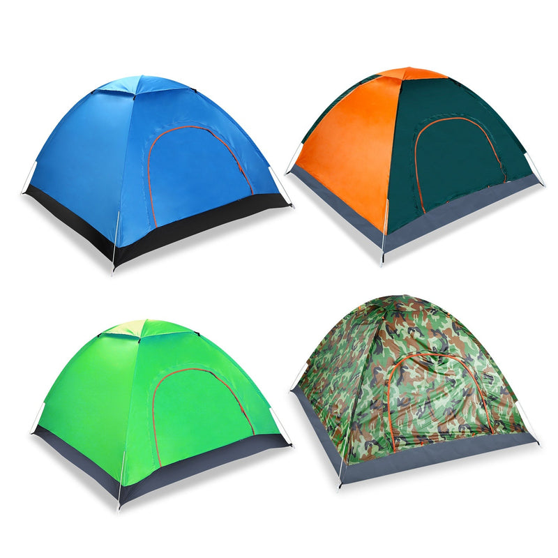 Load image into Gallery viewer, 4 Persons Camping Waterproof Tent Pop Up Tent Instant Setup Tent w/2 Mosquito Net Doors Carrying Bag Folding 4 Seasons for Hiking Climbing Adventure F
