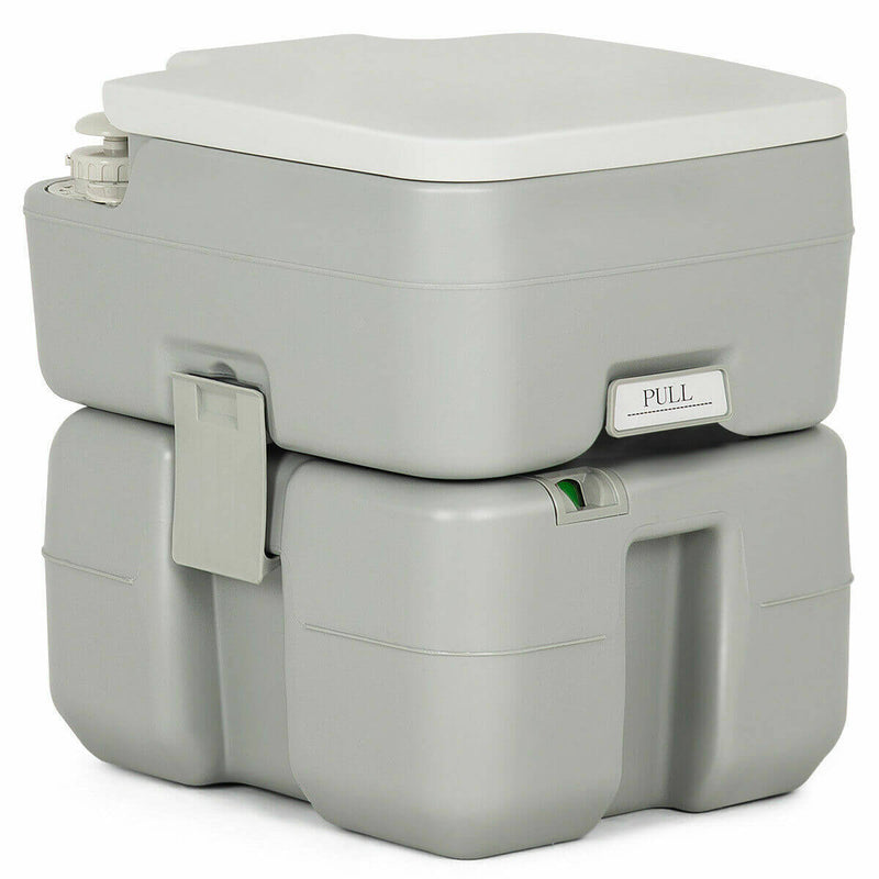 Load image into Gallery viewer, 5.3 Gallon Portable Travel Toilet with Piston Pump Flush

