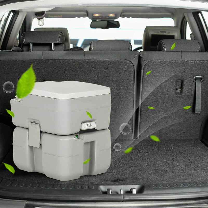 Load image into Gallery viewer, 5.3 Gallon Portable Travel Toilet with Piston Pump Flush
