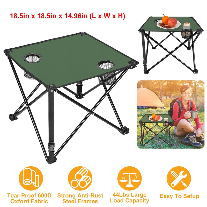 Load image into Gallery viewer, 2Pcs Foldable Camping Table Portable Picnic Table Lightweight Travel Desk with 2 Cup Holders/Table Carrying Bag
