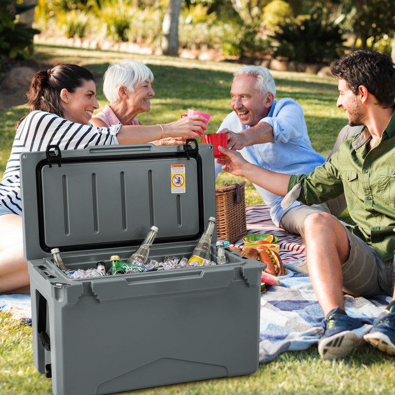 Load image into Gallery viewer, 50 QT Rotomolded Cooler Insulated Portable Ice Chest with Integrated Cup Holders
