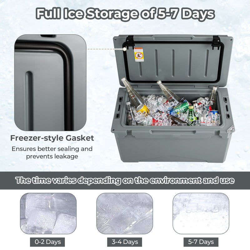 Load image into Gallery viewer, 50 QT Rotomolded Cooler Insulated Portable Ice Chest with Integrated Cup Holders
