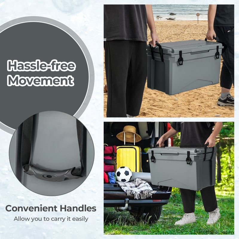 Load image into Gallery viewer, 50 QT Rotomolded Cooler Insulated Portable Ice Chest with Integrated Cup Holders

