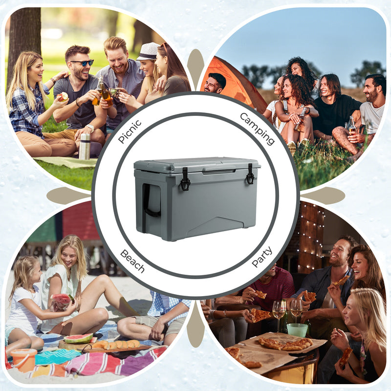 Load image into Gallery viewer, 50 QT Rotomolded Cooler Insulated Portable Ice Chest with Integrated Cup Holders
