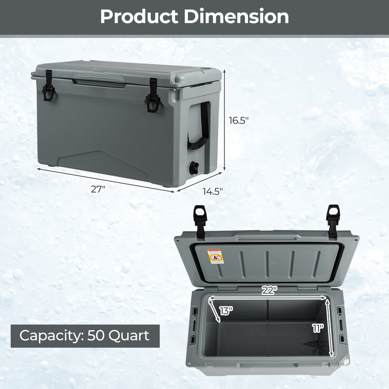 Load image into Gallery viewer, 50 QT Rotomolded Cooler Insulated Portable Ice Chest with Integrated Cup Holders
