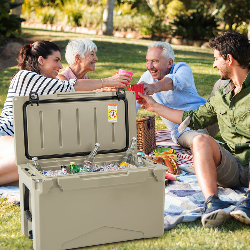 Load image into Gallery viewer, 50 QT Rotomolded Cooler Insulated Portable Ice Chest with Integrated Cup Holders
