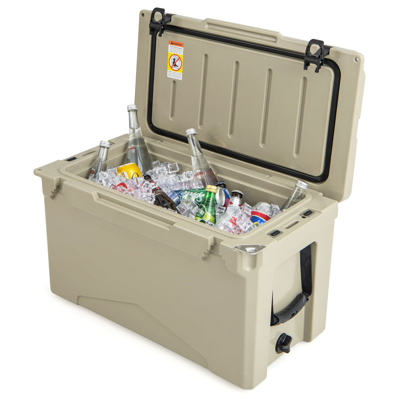 Load image into Gallery viewer, 50 QT Rotomolded Cooler Insulated Portable Ice Chest with Integrated Cup Holders
