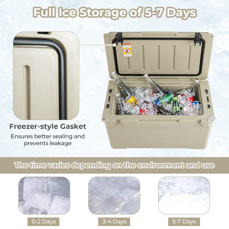Load image into Gallery viewer, 50 QT Rotomolded Cooler Insulated Portable Ice Chest with Integrated Cup Holders
