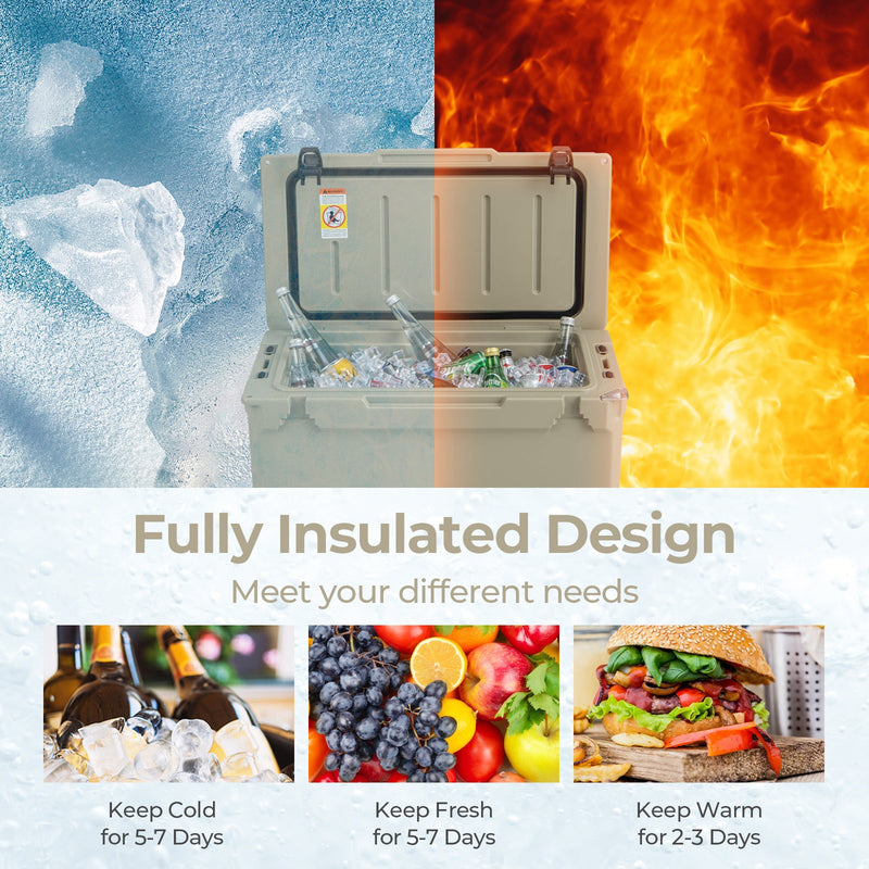 Load image into Gallery viewer, 50 QT Rotomolded Cooler Insulated Portable Ice Chest with Integrated Cup Holders

