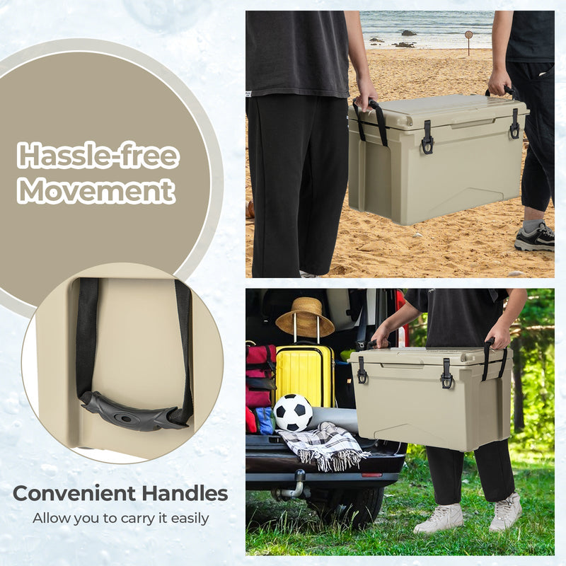 Load image into Gallery viewer, 50 QT Rotomolded Cooler Insulated Portable Ice Chest with Integrated Cup Holders
