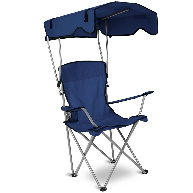 Load image into Gallery viewer, Foldable Beach Canopy Chair Sun Protection Camping Lawn Canopy Chair 330LBS Load Folding Seat w/ Cup Holder For Beach Poolside Travel Picnic
