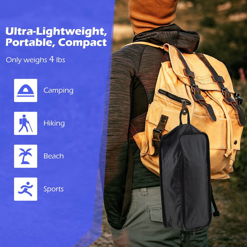 Load image into Gallery viewer, High Back Portable Camping Chair with Compact Carry Bag and Pillow-Black
