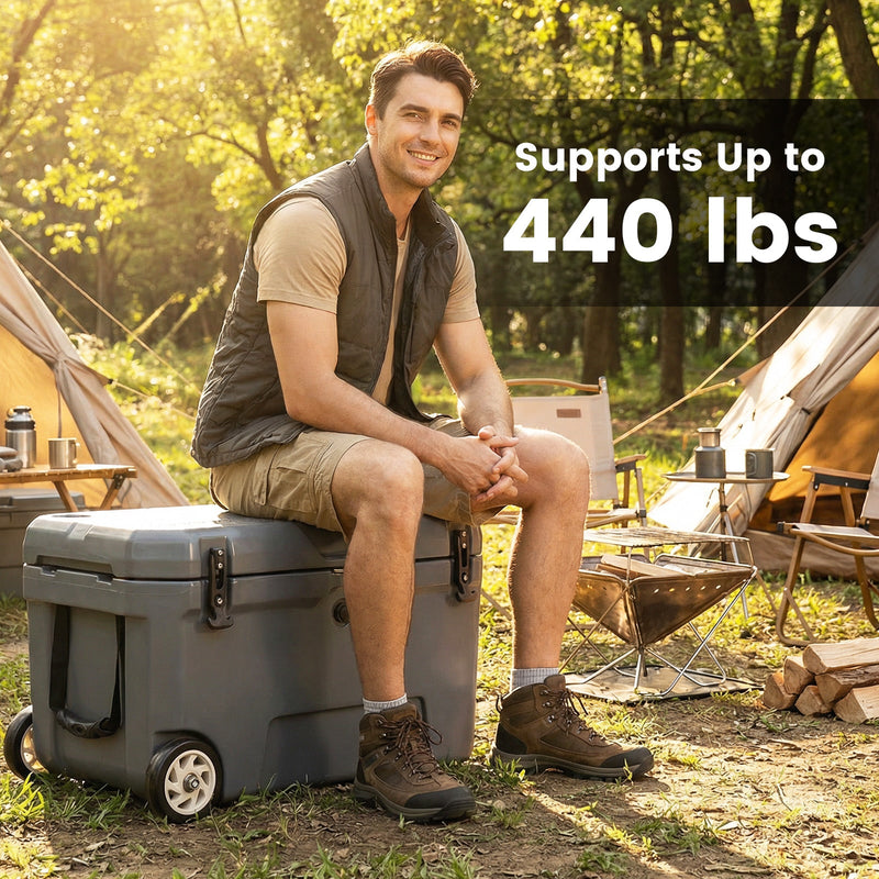 Load image into Gallery viewer, 52 Quart Portable Hard Cooler with 6-Day Ice Retention and Wheels

