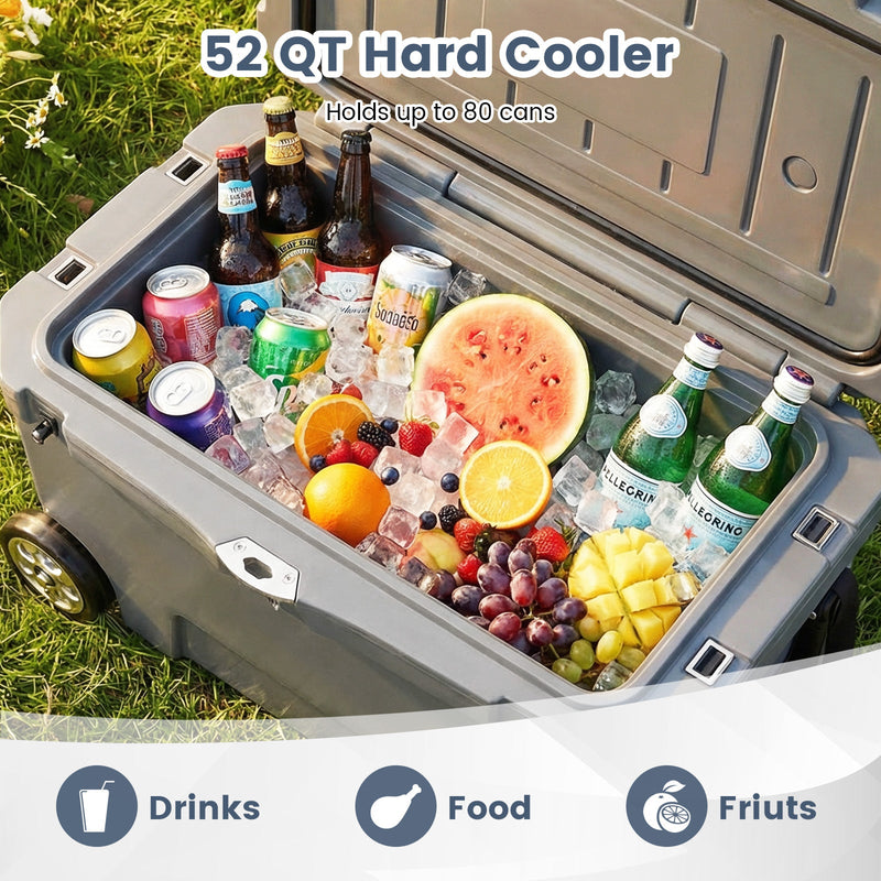 Load image into Gallery viewer, 52 Quart Portable Hard Cooler with 6-Day Ice Retention and Wheels
