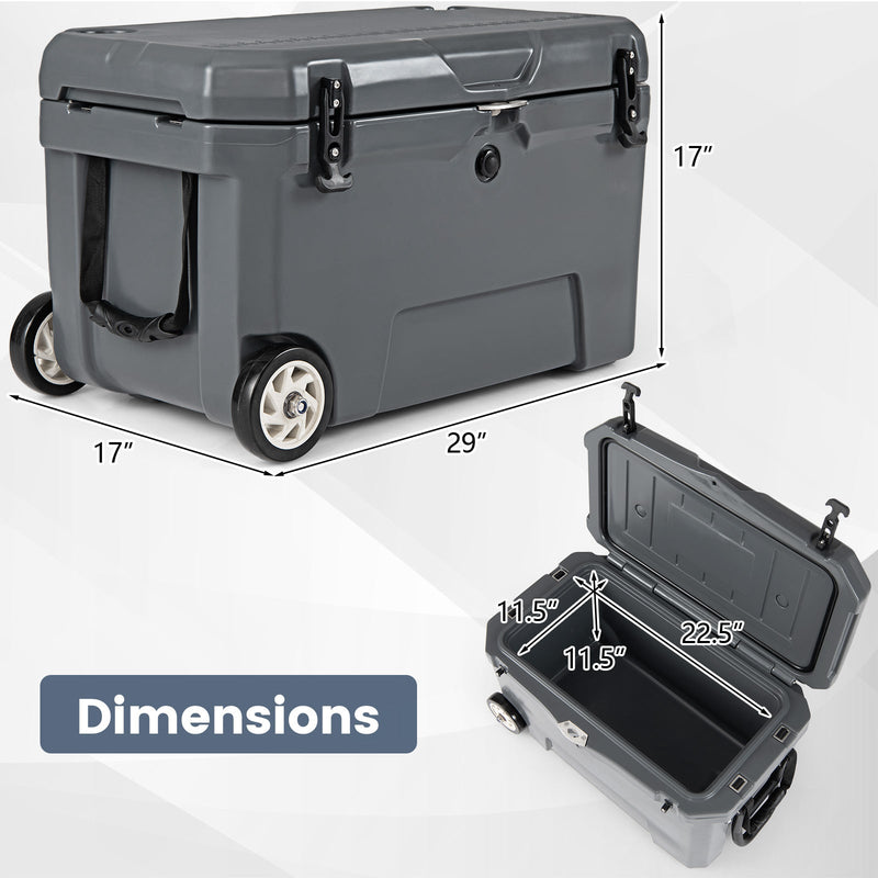 Load image into Gallery viewer, 52 Quart Portable Hard Cooler with 6-Day Ice Retention and Wheels

